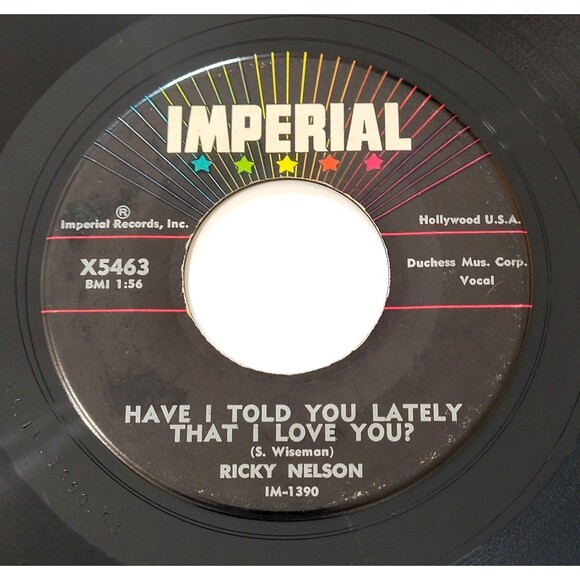 Ricky Nelson Be-Bop Baby/Have I Told You Lately That I Love You 45 RPM VG '57 - Picture 2 of 2